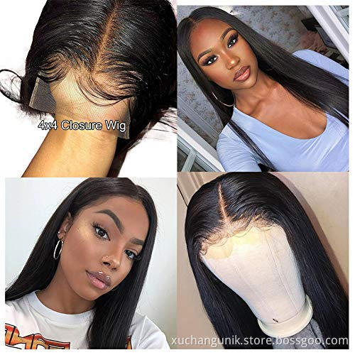 Uniky Long Straight Lace front Wig Human Hair Black Straight Wig for Black Women 13x4 Lace Closure Hair 150% Density